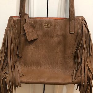 Brown Prada deerskin bag FRINGE